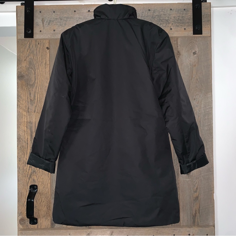 Women’s S Designer GUY LAROCHE STUDIO Black Quilted Reversible Snap Down Coat EC - Picture 12 of 16